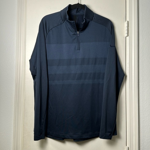 Navy Nike Dri-Fit 1/2 Zip Golf Long Sleeve Pullover Size Large - Picture 1 of 8